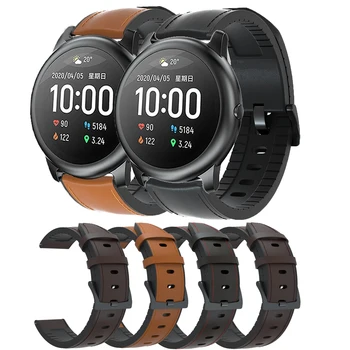 

For Huami Xiaomi Haylou Solar ls05 /Amazfit2 2S for Samsung Gear S3/Galaxy Watch 46mm Leather Strap Wristband Accessory Bracelet