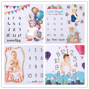 

Baby Birthday Party Props Boy Girl Milestone Blanket Children Photography Photo Background Cloth Props Blanket Quilt Accessories