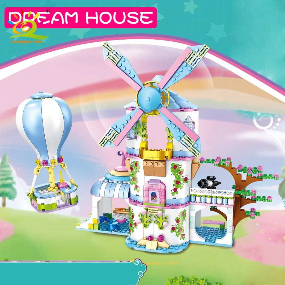 Игрушки 620 шт замок принцесса ветряная мельница дом воздушный шар путешествия