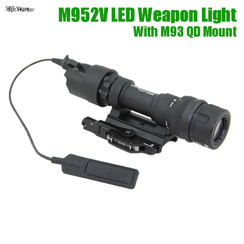 

Tactical SF M952V LED Weapon Light Hunting Flashlight Dual 400 Lumens Output White Light With M93 QD Mount Marked Version Black