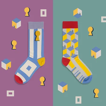 

Planet Cute Women Socks in Cotton Spring and Autumn New Asymmetrical Stockings