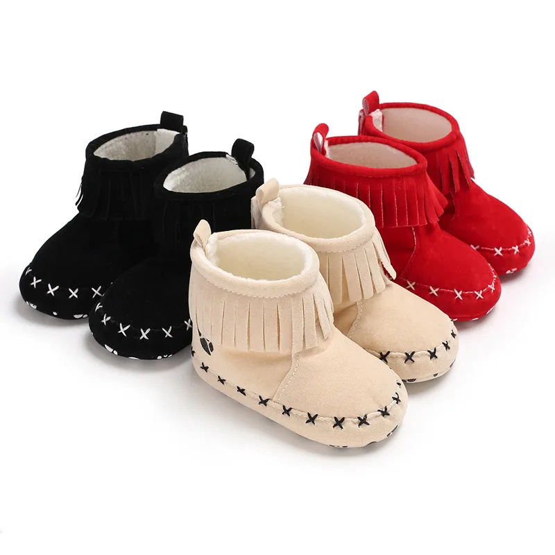

0-1-Year-Old Female Baby Toddler Shoes Winter Snow Boots BABY'S Shoes Warm Baby Cotton Shoes