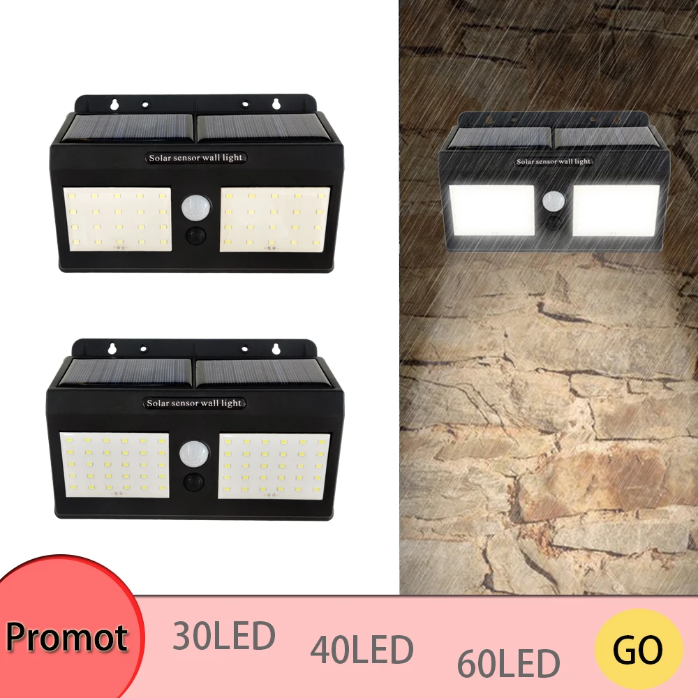 

1PC Solar Wall Lights Outdoor Waterproof LED White Solar Power Sensor Light Motion Detection Lighring for Porch Garden Patio