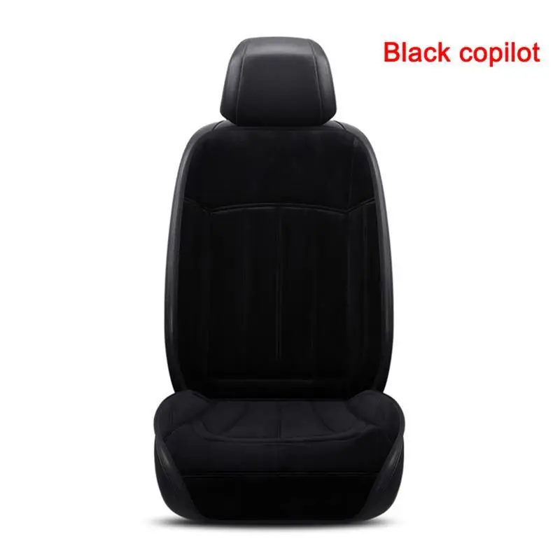 Heated Car Seat Cover for Winter Car Truck Van Home or Office Chair 12/24V Seat Warmer Car Seat Cushion with Pressure Sensitive Switch Black Soft Comfortable Silver Fox Velvet Fabric 