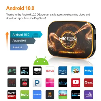 

HK1 Android 10.0 TV Box RK3318 Quad Core 64bit 4K HDMI 2.0 Media Player Set 2.4G/5G WiFi 4+32GB Memory Smart TV Top Box TV Case