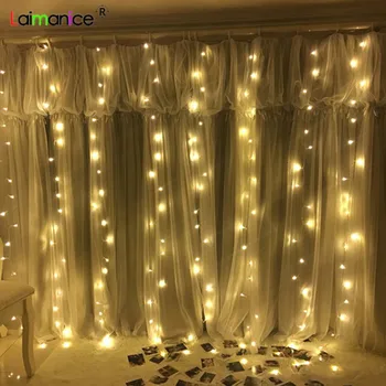 

Garlands LED String Christmas Curtain Lights Xmas Fairy Lights Party Garden Wedding Lights Outdoor Decor Luces Led 3X3M Lighting