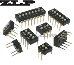 Preto ouro 1/2/3/4/5/6/8 posição bit dip switch doule fileira passo 2.54mm corrediças KI 01/02/03/04/05/06/08
