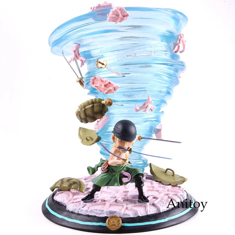 

One Piece Anime GK Statue Roronoa Zoro Figure Zoro Tornado One Piece PVC Action Figure Collectible Model Toy 34cm