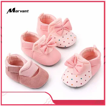 

Baby Shoes Bow-knot Baby Girls Princess Shoes Cotton Comfortable Newborn First Walkers Non-slip Casual Toddler Shoes