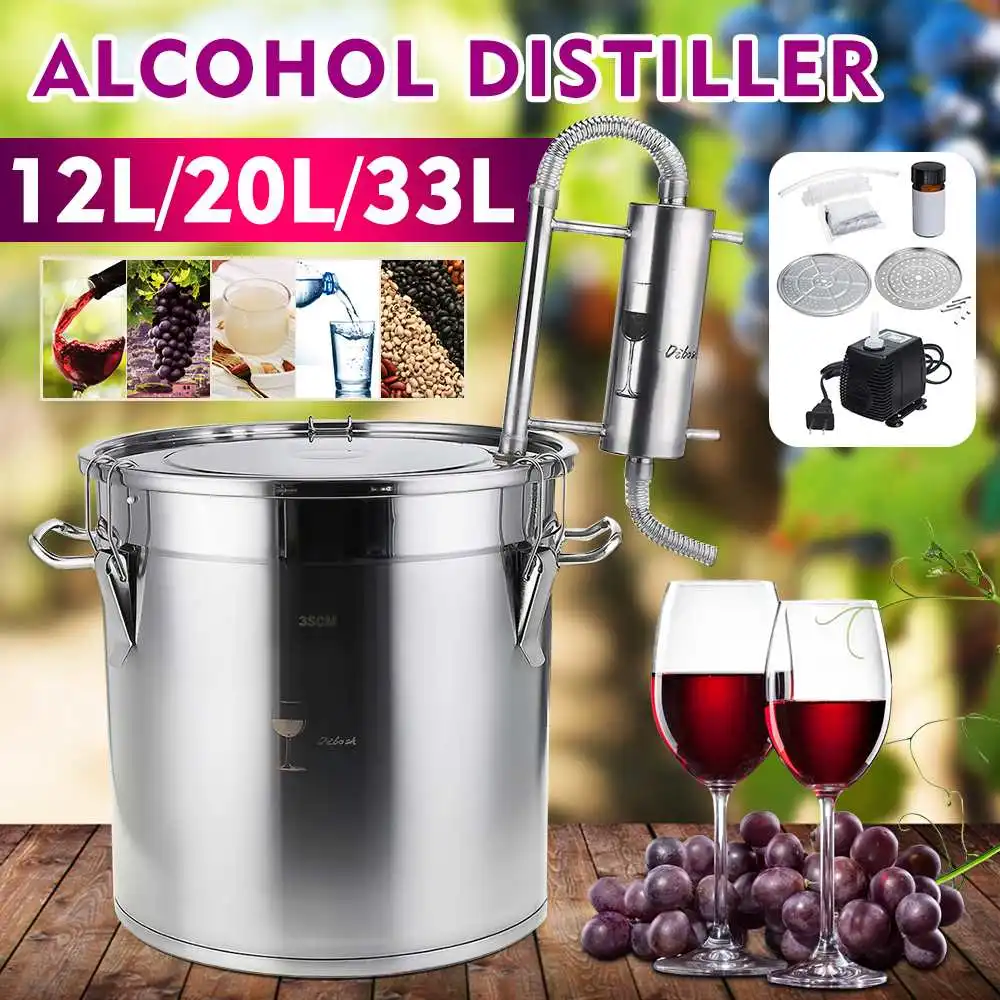 12/22/33L Efficient Wine Beer Alcohol Distiller Moonshine Alcohol Home DIY Brewing Kit Home Distiller Copper Distiller Equipment