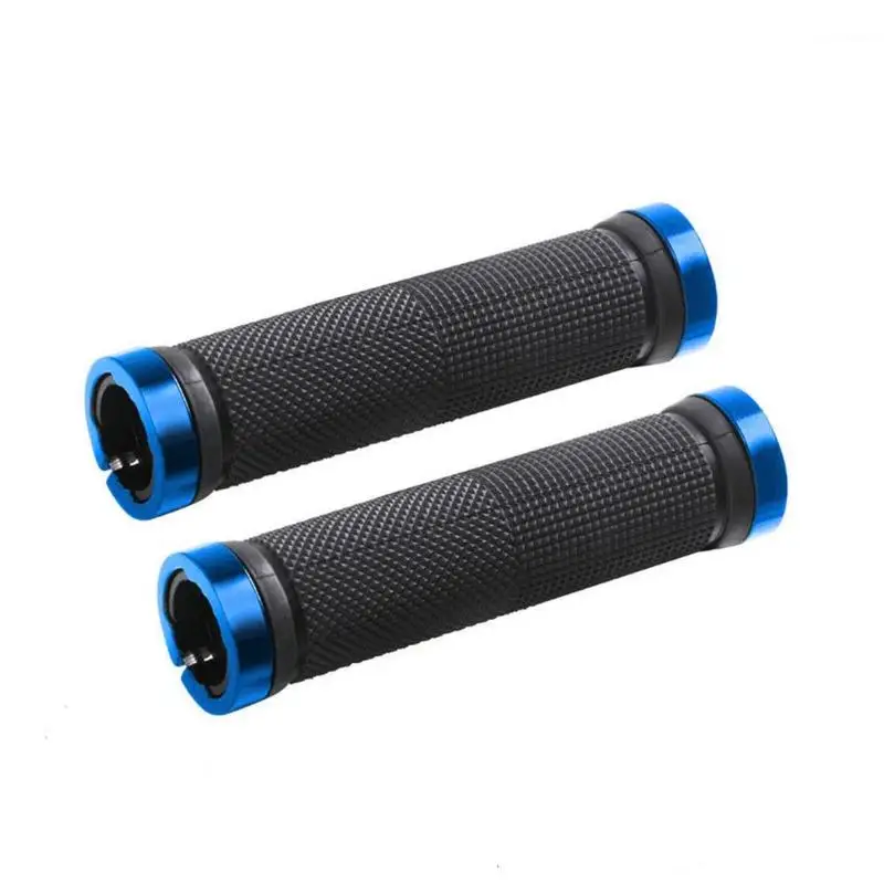 Blue 1 пара MTB велосипедный руль противоскользящие велосипедные ручки резиновые Аксессуары для велосипеда - Цвет: Blue