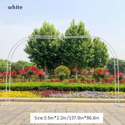 White 3.5m by 2.2m Искусственные цветы Арка кованого железа наружная свадебная АРКА домашний сад вечерние фоновая Арка подставка украшение Цветочная дверь полка - Цвет: White 3.5m by 2.2m