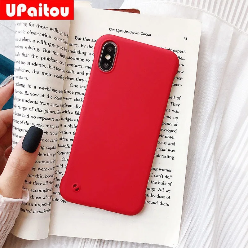 Красный UPaitou ультра тонкий безрамочный чехол для Xiaomi mi 9 SE 9T Pro Red mi K20 Pro чехол матовый Scrub жесткий чехол из поликарбоната для mi 9T чехол - Цвет: Красный