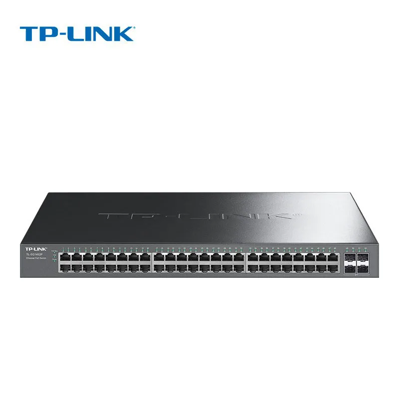 TP LINK 48 портовый гигабитный Неуправляемый коммутатор PoE 4 SFP волоконный до 396 Вт