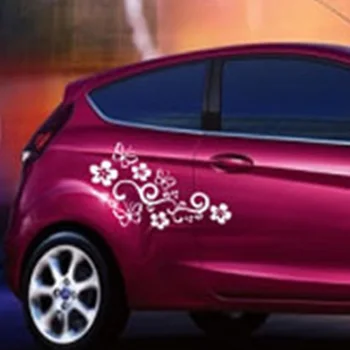 

2pcs Styling Fashion Flower Pattern Truck Universal Trim DIY Waterproof PVC Exterior Accessories Car Sticker