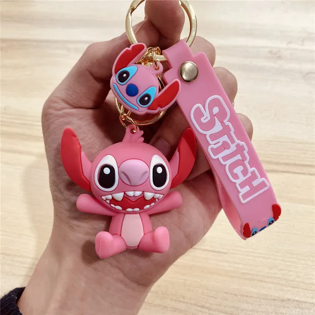 Disney Stitch Keychain Variety of Cartoon Lilo & Stitch Cute Doll Keyring Fashion Couple Bag Ornament Key Chain Car Pendant Gift 34