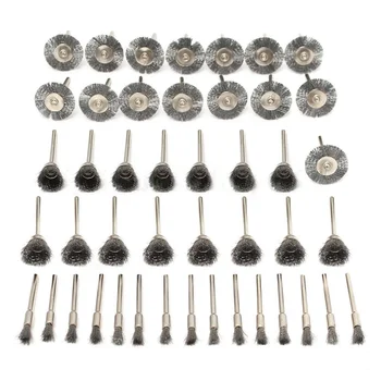 

45Pcs Steel Wire Wheel Pen Cup Brushes Set Kit Accessories for Dremel Rotary Tool