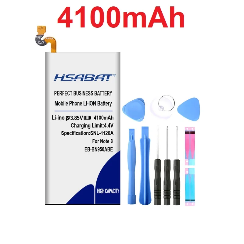 HSABAT EB-BN950ABE 4100 мА/ч, Батарея для samsung GALAXY Note8 Note 8 N9500 N9508 N950D N950F N950FD N950J N950N N950U N950W