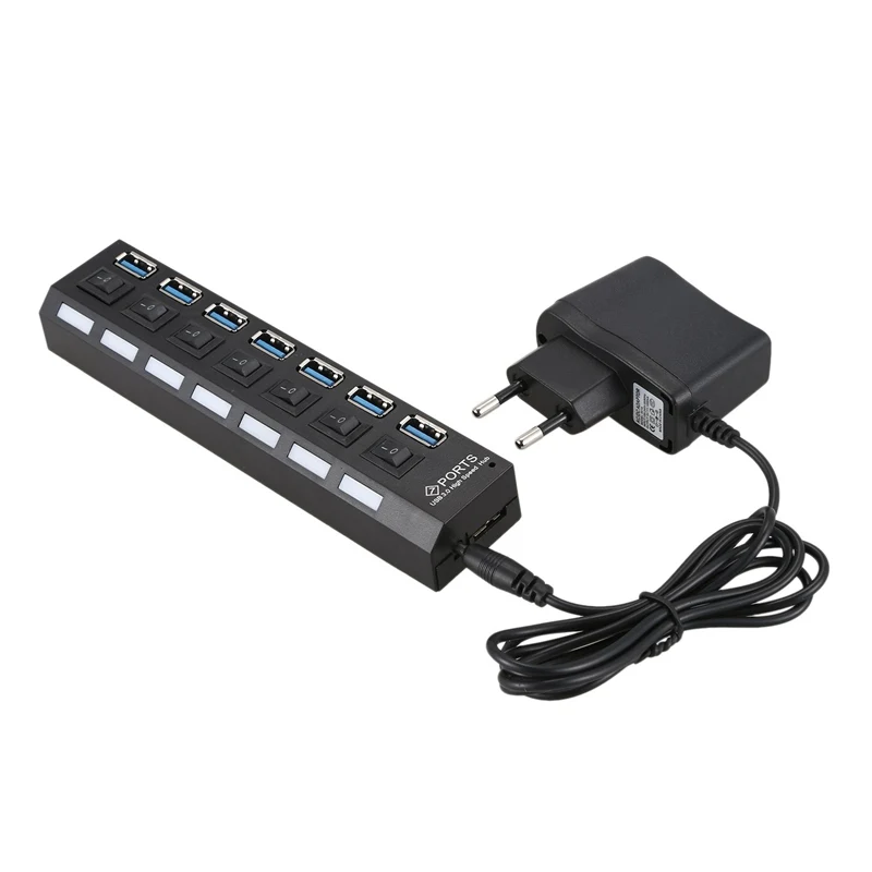 HOT-USB3.0 концентратор 7 портов USB v3.0+ 5 V/2A Мощность