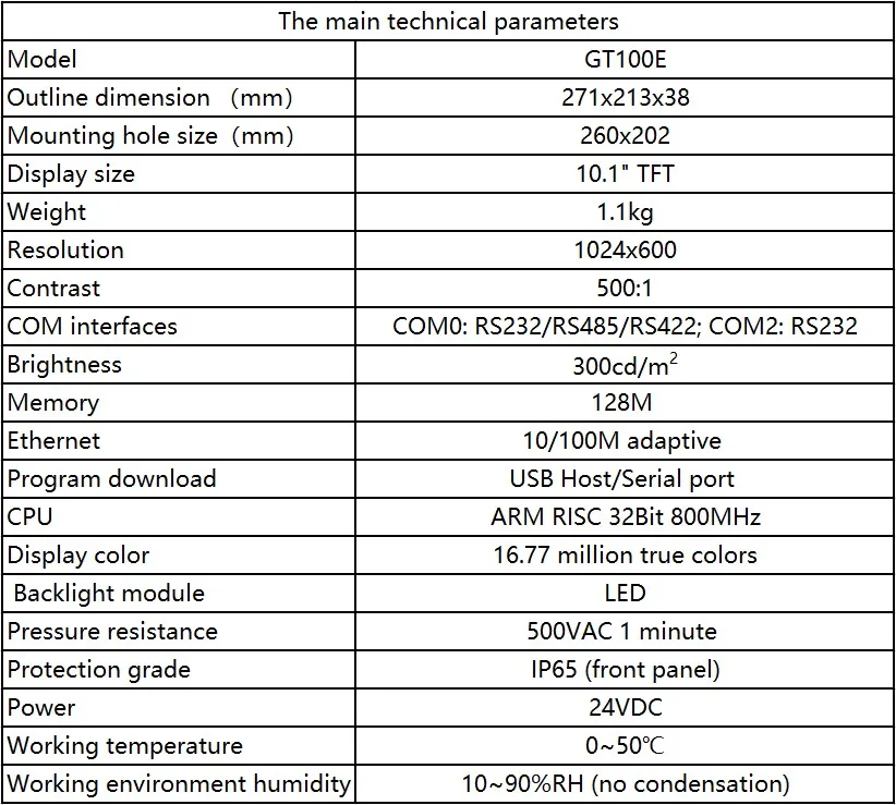 Kinco GT100E Series 10.1-Inch HMI Touch Screen: High Resolution Display Description Image.This Product Can Be Found With The Tag Names Computer Office, Industrial Computer Accessories, Kinco automation, Servers Industrial Computer