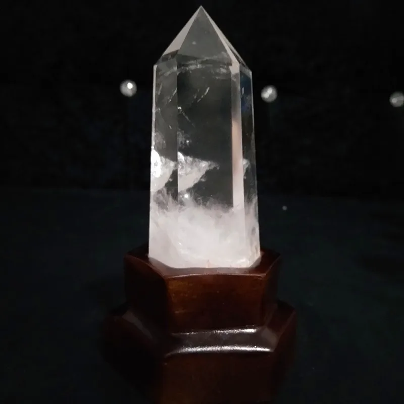 Натуральный прозрачный кристалл кварца ТОЧКА фэн шуй камень Исцеление кристалл палочка энергия чакры