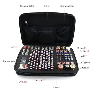 

Shockproof Battery Charger Storage Bag Hard EVA Carrying Case Box for AA AAA No.5 No.7 9V No.1 No.2 Battery Holder Organizer