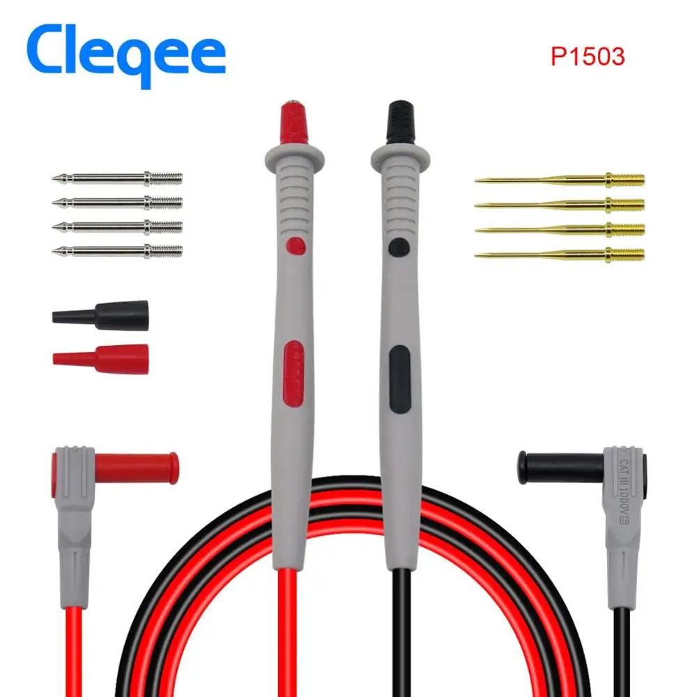 Cleqee мультиметр зонды Сменные иглы тестовые комплекты проводов зонды для цифровой мультиметр кабель Щупы для мультиметр - Цвет: P1503