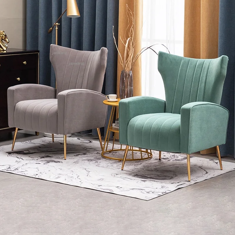 Nordic Living Room Sofas Bedroom Small Apartment Clothing Store Backrest Armchair Household Furniture Hotel Single Sofa Chair
