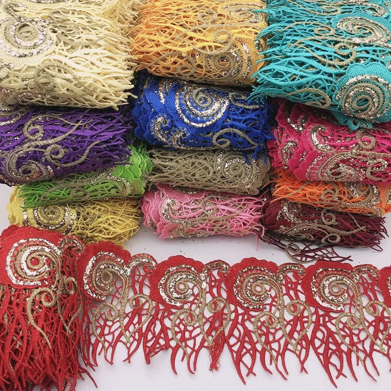 Модный Блестящий шнур с металлической вышивкой 10 ярдов Нигерия Венеция