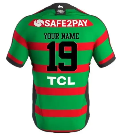 Print name number Южная Сиднея RABBITOHS Регби Джерси Размер: S-5XL - Цвет: Print name number