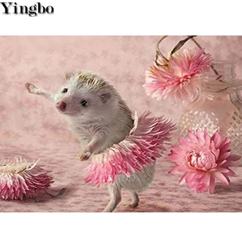 

Flower Hedgehog 5D DIY Diamond Painting Full Square Diamond Mosaic Diamond Embroidery Cross Stitch animal rhinestones Home art
