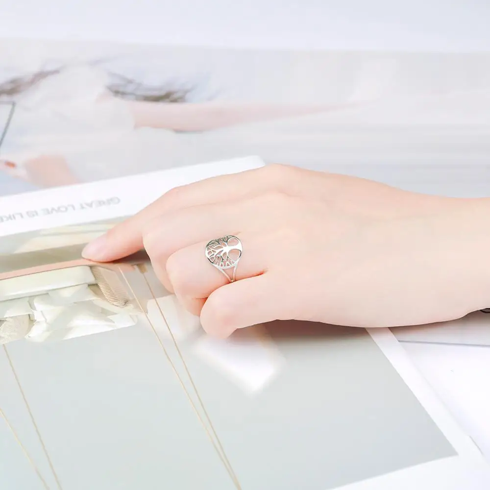 Skyrim Tree of Life Adjustable Ring Viking Stainless Steel Gold Color Finger Rings Jewelry Anniversary Gifts for Women Girl 2021