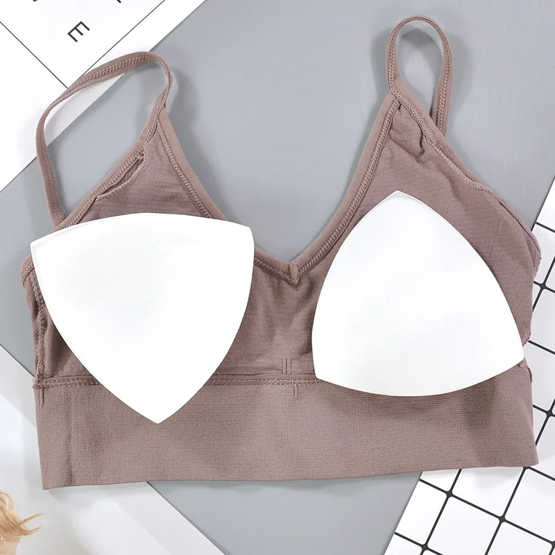 U-shaped Beauty Back Camisole Bra Padded Removable For Women Girls Comfortable Bra Black White Sports Fitness Yoga Gym Crop Top