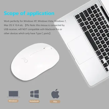 

Desktop 2.4G Wireless Mouse For Notebook Computer Mute Mouse Portable Mini Mouse 1600 DPI Mouse For Notebook Computer