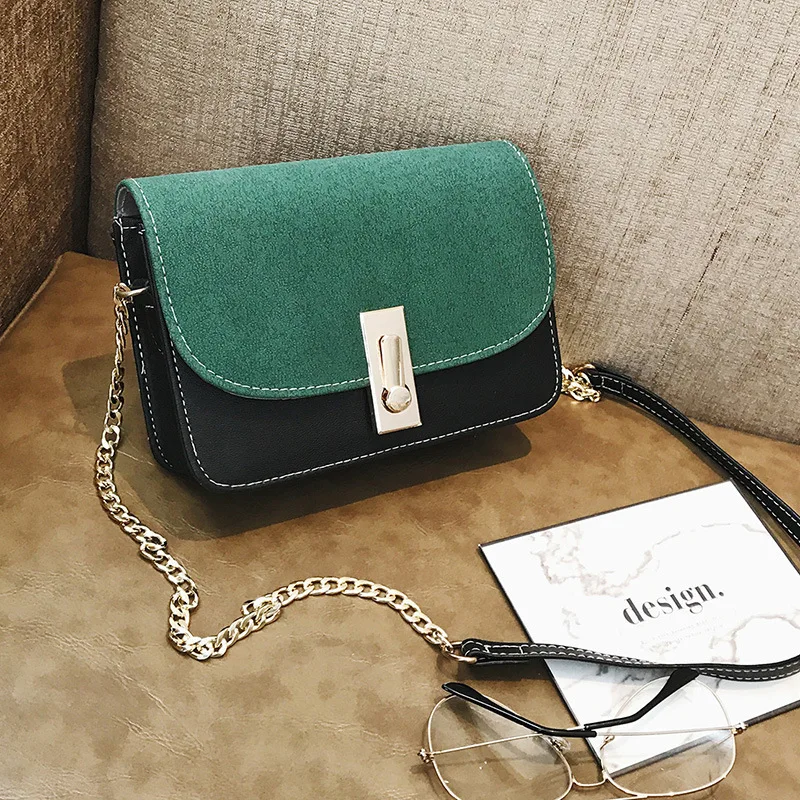 

Bag 2020 New Style Handbag WOMEN'S Bag Europe And America-Style Contrast Color Chain Square Sling Bag Simple Crossbody Bag Small