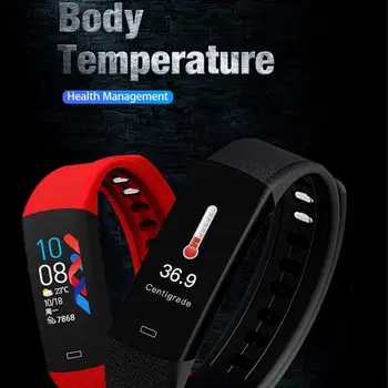 

2020 Smart Bracelet Body Temperature Watch Activity Fitness Tracker Ip67 Waterproof Smart Band Watch Blood Pressure For Sport