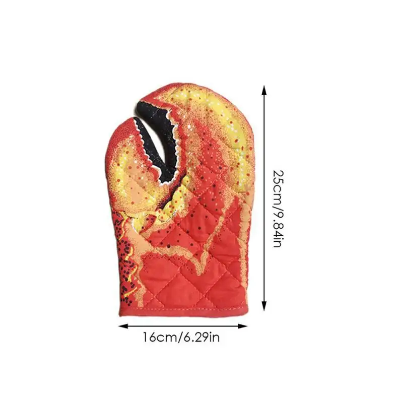 3D Cartoon Cat Paws Oven Mitts Long Cotton Baking Insulation Microwave Heat Resistant Non-slip Gloves Animal