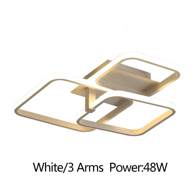 White 3 Arms Современная светодиодная люстра серого/белого/черного цвета для спальни, гостиной, креативная светодиодная люстра, освещение lampara techo - Цвет абажура: White 3 Arms