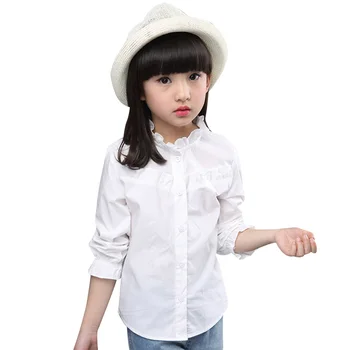 

Girls School Blouse Casual Kids Blouse For Girls Teenage Girls White Blouse Spring Autumn Children's Clothes For Girls