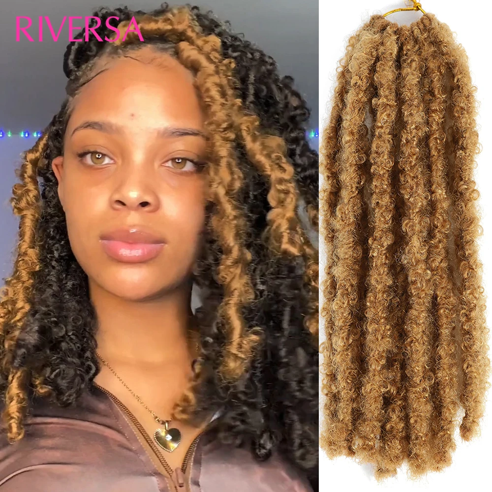 

3- 6pcs New Original Faux Butterfly Locs Crochet Hair Pre-looped 12" Distressed Soft Locs Crochet Braids Pre-Twist Braiding Hair