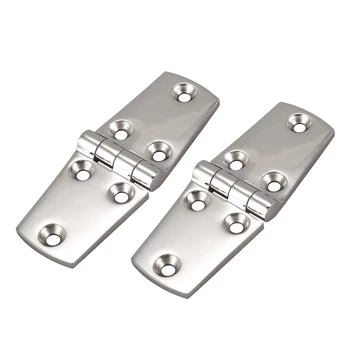 

2 Pcs Durable 316 Stainless Steel Boat / Door Hinge Stamping Cabinet Marine Hardware