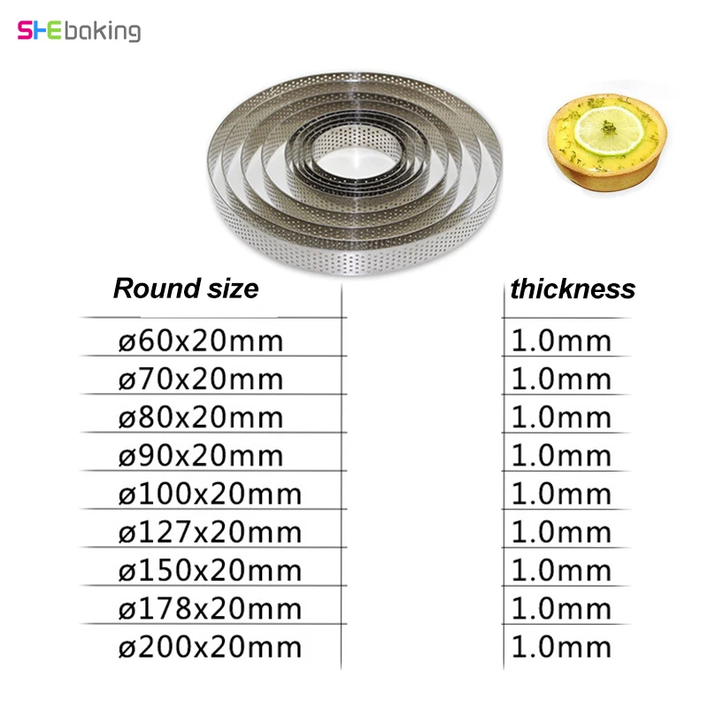 Shebaking Нержавеющая сталь формы для изготовления тортов круглое терпкое кольцо мусс инструменты для пиццы DIY украшения кухонные инструменты для выпечки тортов