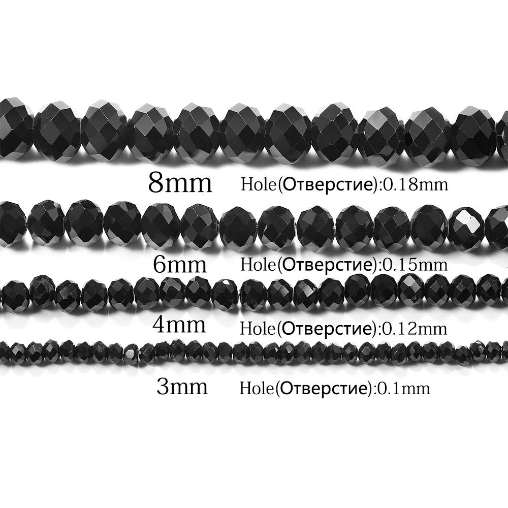 Crystal Glass Beads 70-300pcs 3/4/6/8mm Translucent Czech Faceted Colorful Spacer For DIY Bracelet Jewelry Making Supplies