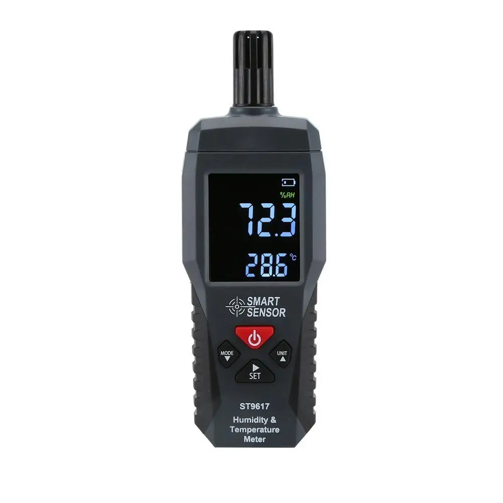 SMART SENSOR ST9617 LCD Temperature Humidity Meter Datalogger Indoor Outdoor Thermometer Hygrometer Conversion