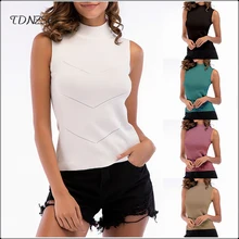 2020 Casual Blouse Slim Tank For Women Solid Color Ladies Cotton Summer Sleeveless Blouses Turtleneck Knitted Tops Pullovers New 2020 Casual Blouse Slim Tank For Women Solid Color Ladies Cotton Summer Sleeveless Blouses Turtleneck Knitted Tops Pullovers New