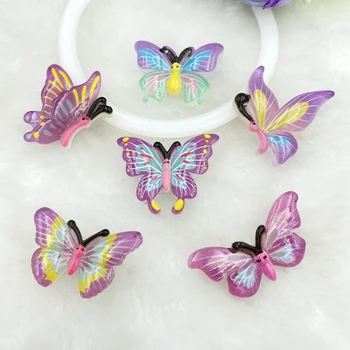 

10Pcs Kawaii Cute Mixed luminous butterfly Flat back Resin Cabochons Scrapbooking DIY Jewelry Craft Decoration Accessories C01