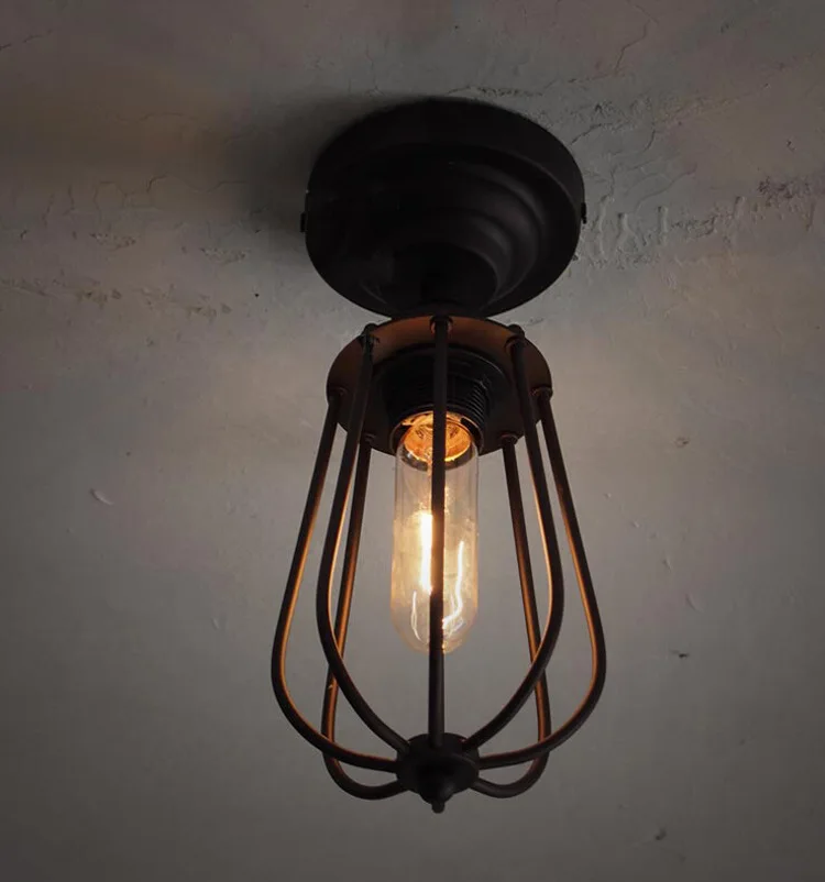 

Retro Small Cage American-Style Fixtures Restaurant Hallway Balcony Ceiling Lamp