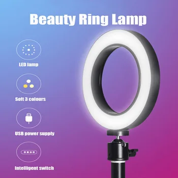 

LED Makeup Ring Light 16/20/26cm 160pcs LEDs Selfie Dimmable Ring Lamp Photographic Vanity Lights USB Plug Photo Studio