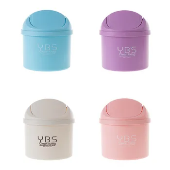 

Creative Mini Small Waste Bin Desktop Garbage Basket Home Table Plastic Office Supplies Trash Can Dustbin Sundries Barrel Box