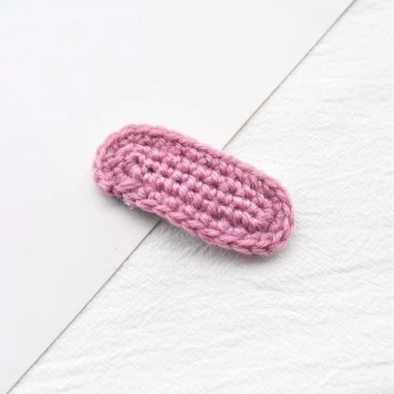 pink M MISM вязание крючком цветок Корейский осень зима шерсть шпилька BB зажим для девочек женские милые заколки для волос аксессуары 9 см - Цвет: pink